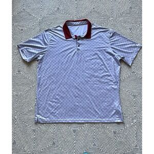 Maelreg Performance Polyester/Spandex Polo - Gray w/ Red‎ Clubs - 3XL